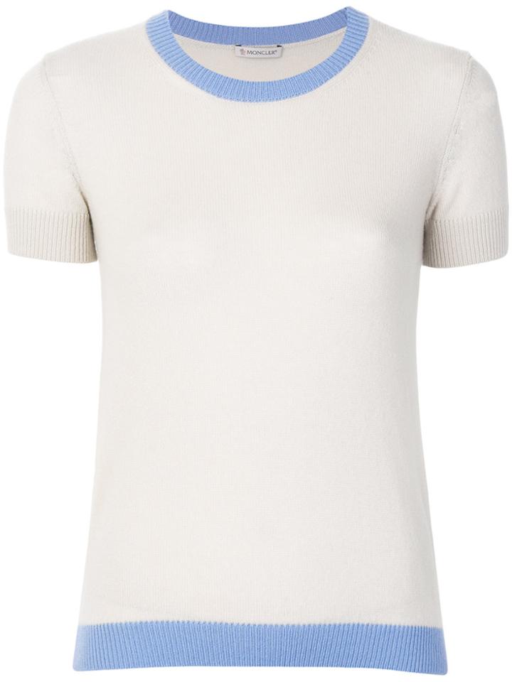 Moncler Contrast Trim Knitted Top - Nude & Neutrals