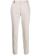 Peserico Cropped Slim-fit Trousers - Neutrals
