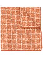 Canali Checked Pocket Square Scarf - Brown