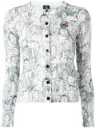 Ps By Paul Smith Cactus Sketch Print Cardigan, Women's, Size: Large, White, Cotton