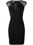 Hervé Léger Zig Zag Trim Dress, Women's, Size: Xs, Black, Rayon/neoprene/spandex/elastane