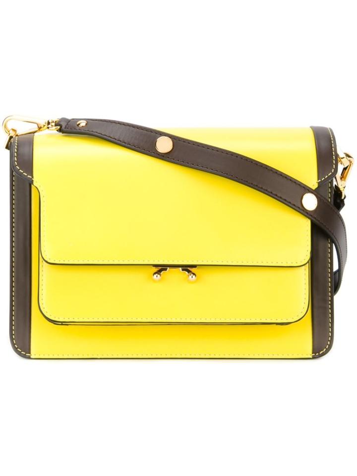 Marni 'trunk' Shoulder Bag, Women's, Yellow/orange, Calf Leather