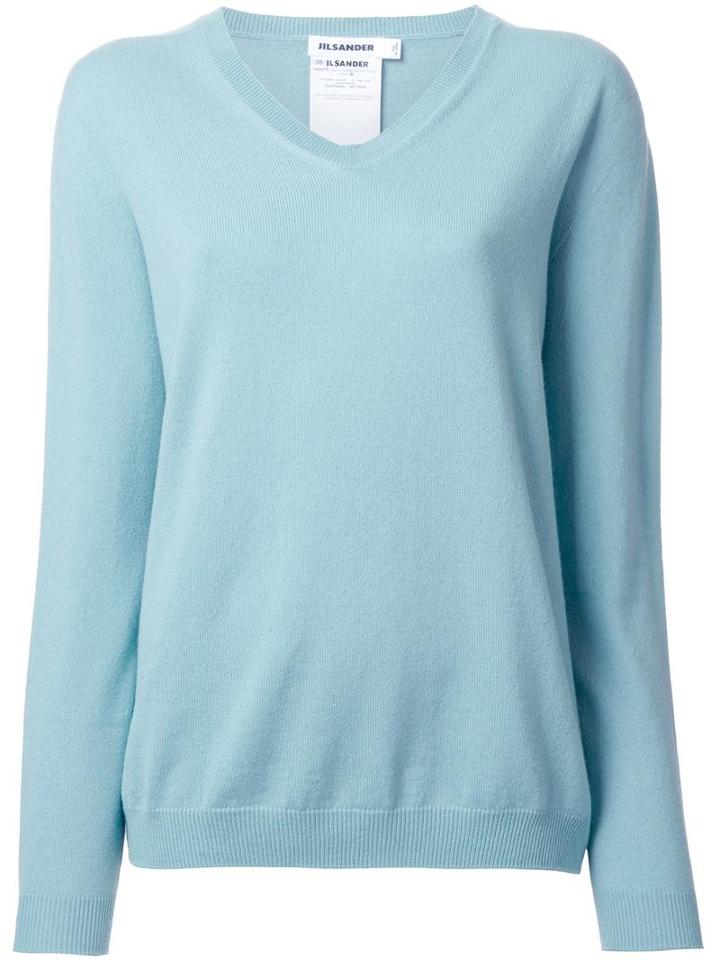 Jil Sander V-neck Jumper, Women's, Size: 42, Green, Cashmere