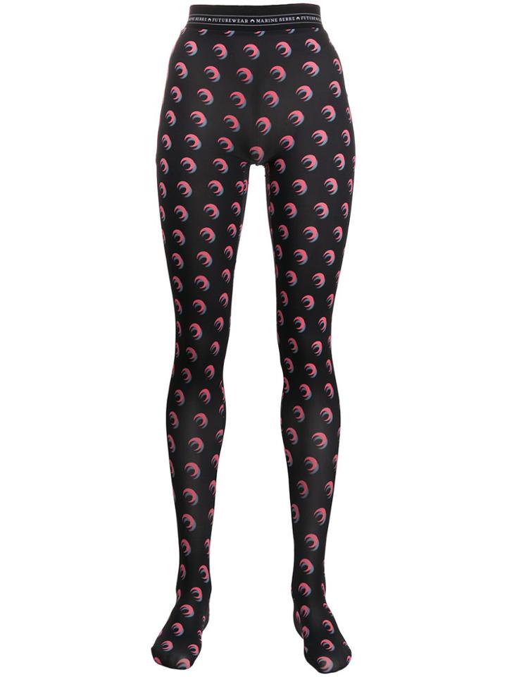 Marine Serre Iconic Logo-print Leggings - Black