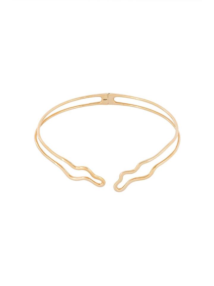Eshvi Lava Choker Necklace - Metallic
