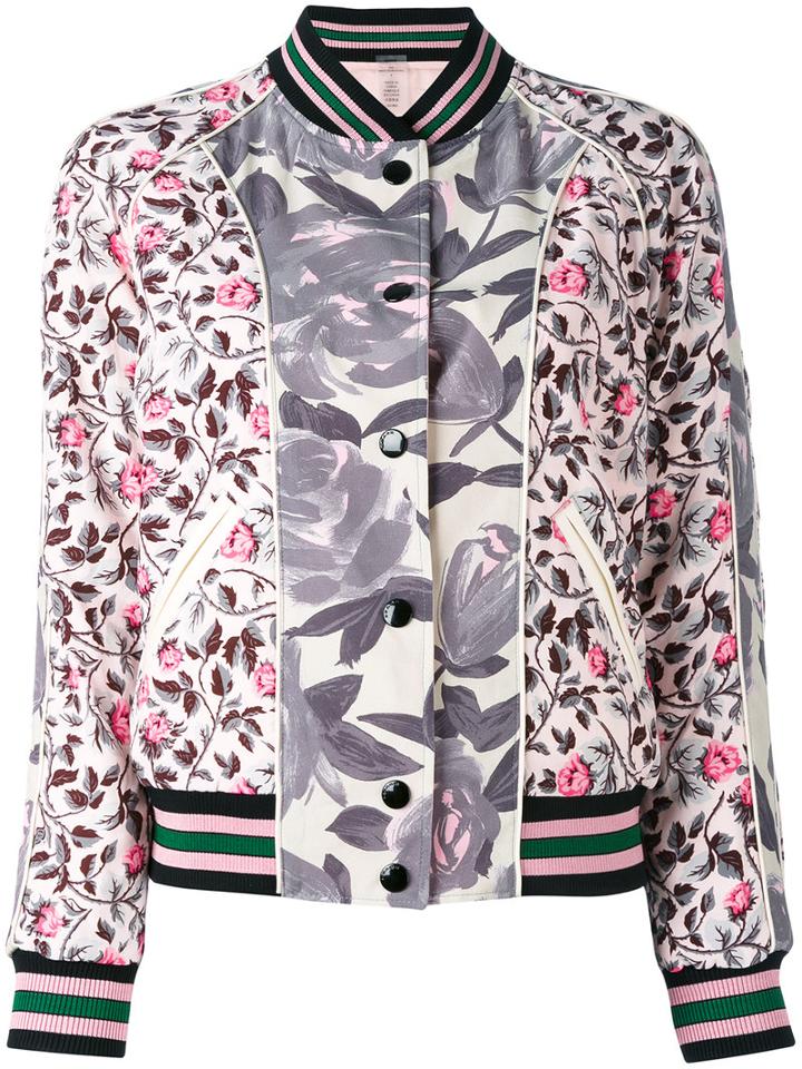Coach - Printed Polyester Reversible Bomber Jacket - Women - Polyester/viscose - 8, Pink/purple, Polyester/viscose