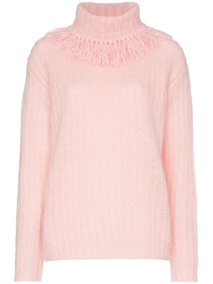 Miu Miu Fringe Roll Neck - Pink