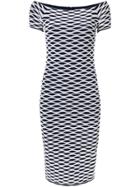Michael Michael Kors Optical-print Sheath Dress - Blue