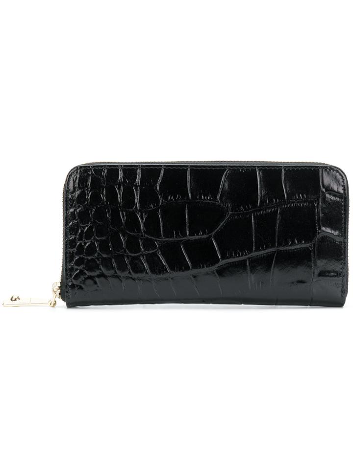 Baldinini Croc Effect Continental Wallet - Black