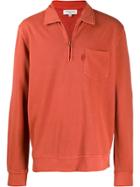 Ymc Half-zip Collar Jumper - Orange