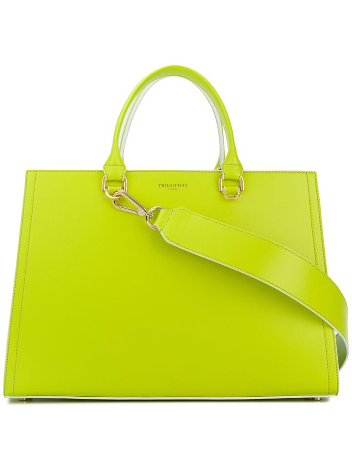 Emilio Pucci Embossed Logo Tote - Green
