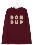 Dondup Kids Teen Logo Patch Long Sleeve T-shirt - Red