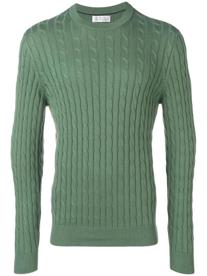 Brunello Cucinelli Cable Knit Jumper - Green