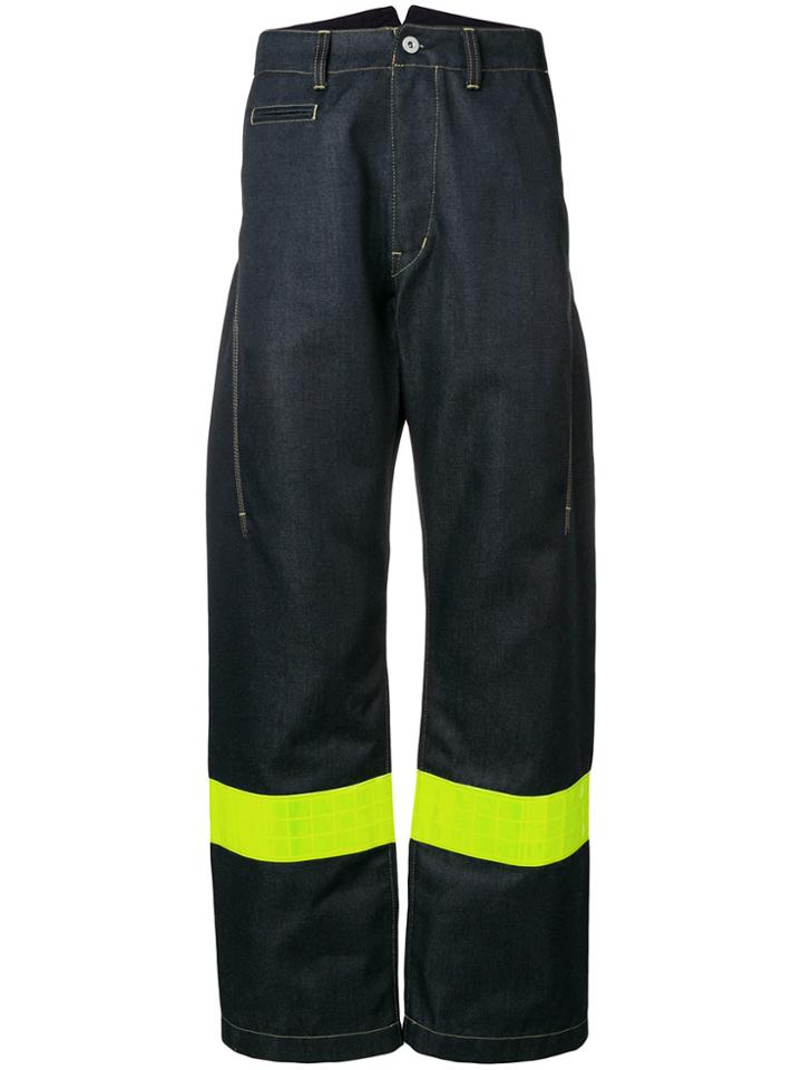 Junya Watanabe Man Reflective Details Work Trousers - Blue