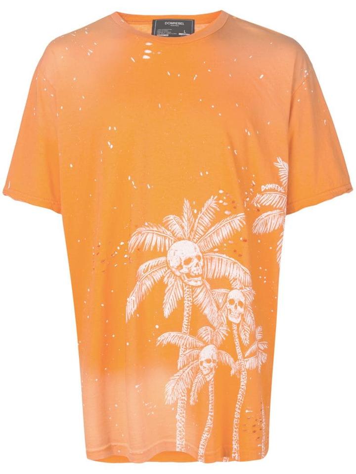 Domrebel Skull Palm T-shirt - Orange