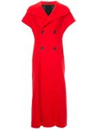 Yohji Yamamoto Pre-owned Contrast Panel Sleeveless Coat - Red