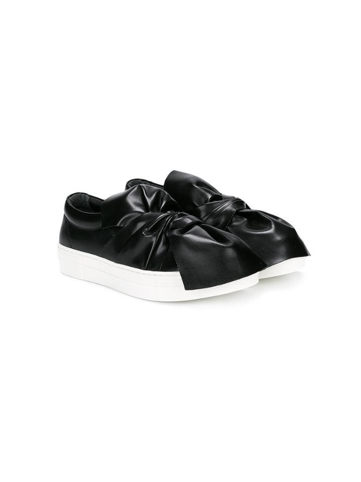 Florens Teen Bow Slippers - Black