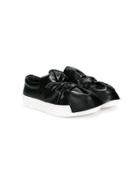 Florens Teen Bow Slippers - Black