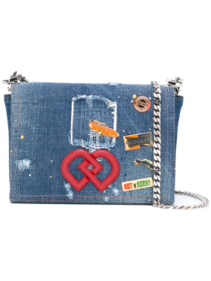 Dsquared2 Dd Crossbody Denim Bag, Women's, Blue, Cotton/metal (other)