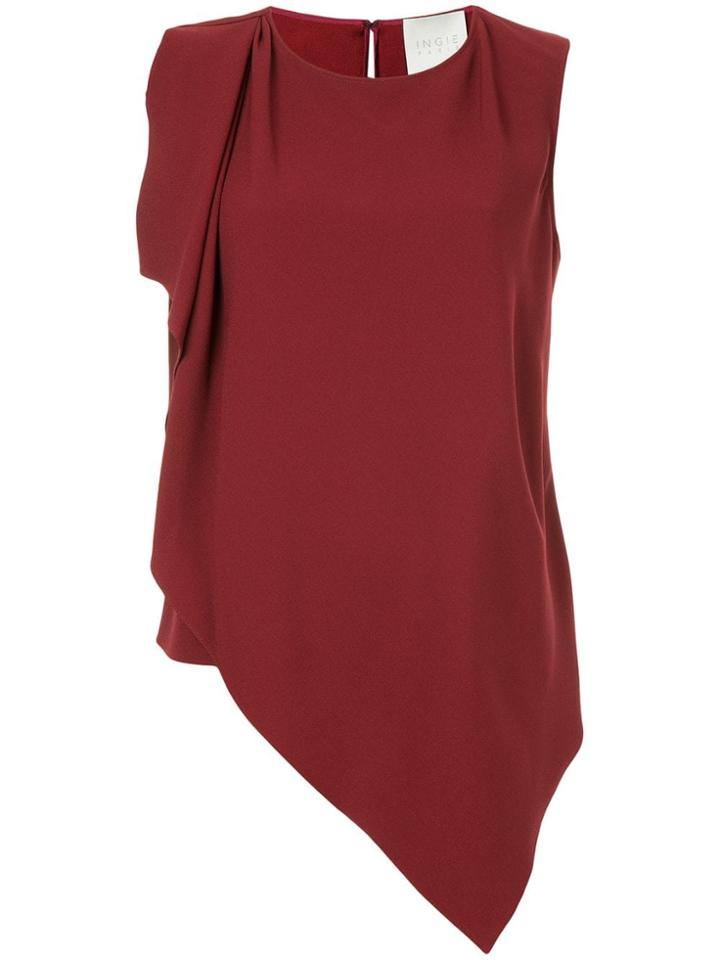 Ingie Paris Asymmetric Cropped Tank Top - Red