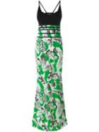 Roberto Cavalli Fitted Feather Print Dress