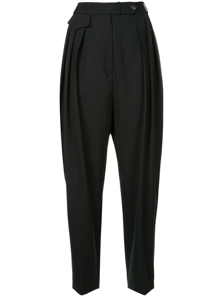 Nina Ricci Tapered High-rise Trousers - Black