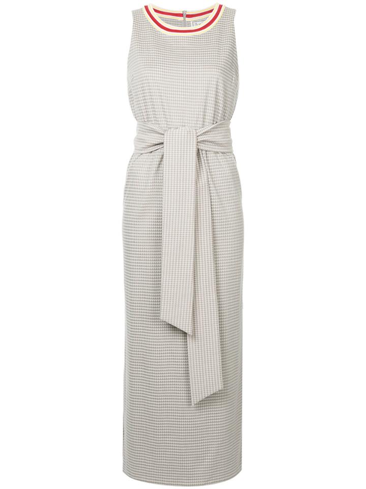 Tu Es Mon Trésor Tied Gingham Maxi Dress - Brown