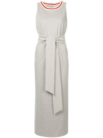 Tu Es Mon Trésor Tied Gingham Maxi Dress - Brown