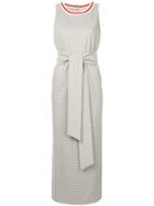 Tu Es Mon Trésor Tied Gingham Maxi Dress - Brown