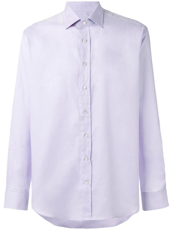 Etro Plain Shirt, Men's, Size: 40, Pink/purple, Cotton/linen/flax