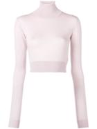 Emilio Pucci Cropped Roll Neck Sweater - Pink