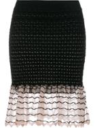 Alexander Mcqueen Ruffled Knit Skirt - Black