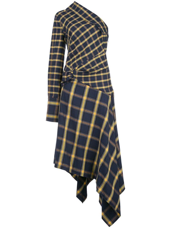 Monse Check Pattern Dress - Blue