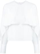 Le Ciel Bleu - Cape Motif Top - Women - Polyester - 36, White, Polyester