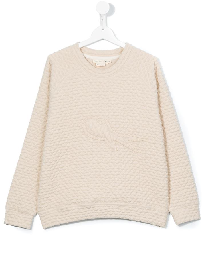 Andorine Teen Swallow Patch Sweatshirt - Nude & Neutrals