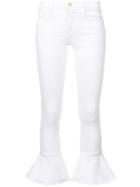 Frame Denim Flared Cuff Skinny Jeans - White