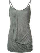 Lost & Found Ria Dunn Draped Top, Women's, Size: Large, Grey, Linen/flax/spandex/elastane