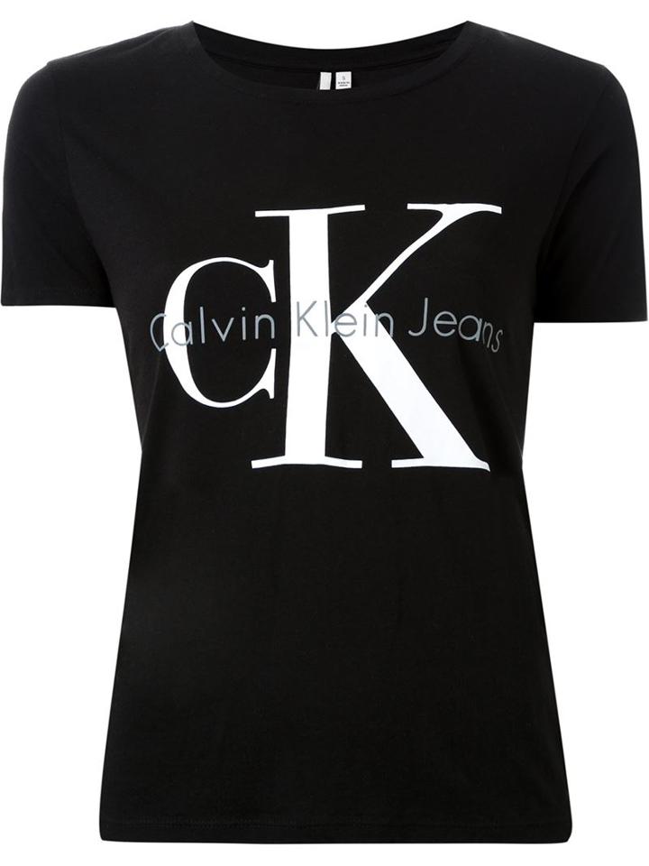 Calvin Klein Jeans Logo Print T-shirt, Women's, Size: Xs, Black, Cotton/modal