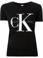 Calvin Klein Jeans Logo Print T-shirt, Women's, Size: Xs, Black, Cotton/modal
