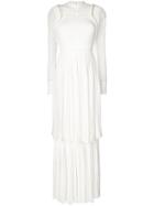 Roberto Cavalli Long Pleat Knit Dress - White