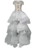 Marchesa Embellished Top Ball Gown - Nude & Neutrals