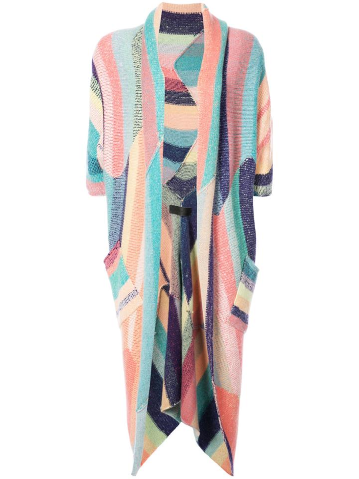The Elder Statesman Irregular Stripe Zig Zag U-poncho - Multicolour