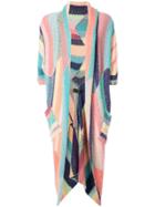 The Elder Statesman Irregular Stripe Zig Zag U-poncho - Multicolour