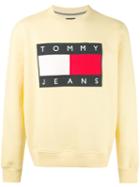 Tommy Jeans - Logo Patch Sweatshirt - Men - Cotton/polyester - Xl, Yellow/orange, Cotton/polyester