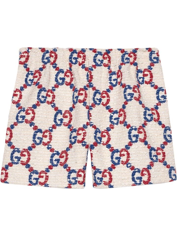 Gucci Gg Sylvie Tweed Shorts - White