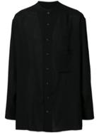 Yohji Yamamoto Mandarin Collar Shirt - Black