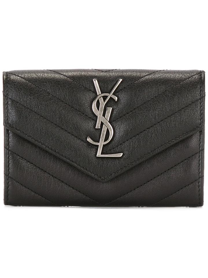 Saint Laurent Small 'collège Monogram' Wallet - Black