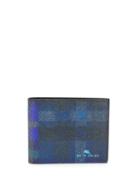 Etro Checked Billfold Wallet - Blue