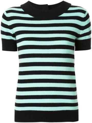 Chanel Pre-owned Cashmere Striped Knitted Top - Black