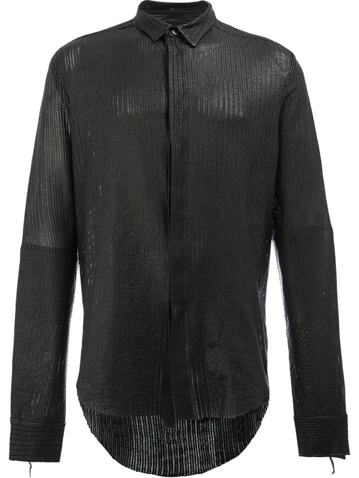 Cedric Jacquemyn Leather Shirt - Black